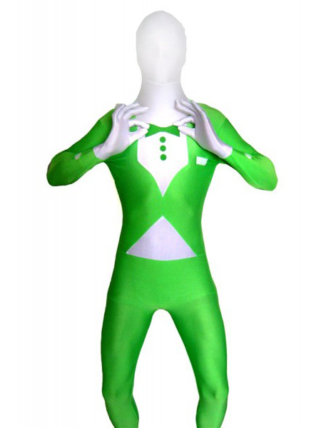 Green Spandex Tuxedo Morphsuit Zentai Bodysuit